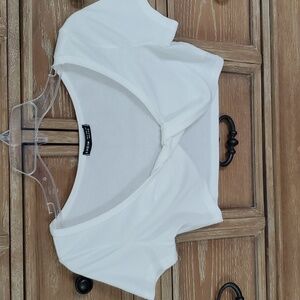 Shein size medium cropped front knot shirt